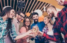 employees at party