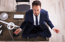 worker trying to stay calm and collected at work