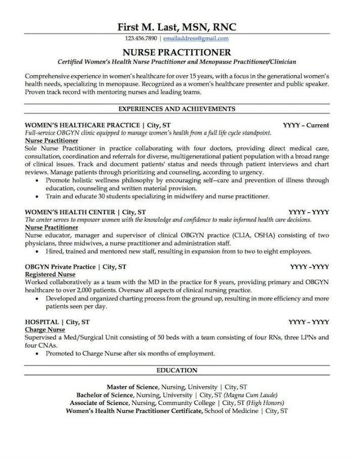 resume for entry level nurse