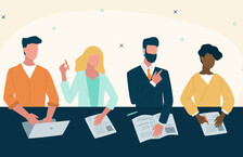 Illustration Interviewers Taking Notes Interview