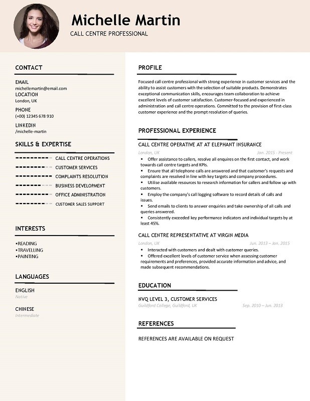 chronological resume with experience