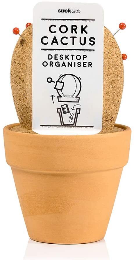 Cork Cactus Office Memo Holder