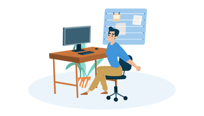 illustration of a man doing chest stretches
