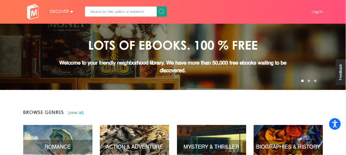 Manybooks website screenshot where students can get textbooks