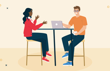 Interviewee showing signs of a good interview with hiring manager