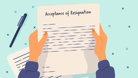 Illustration showing how to accept a resignation notice