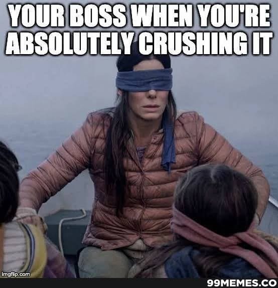 Blindfold bad boss meme