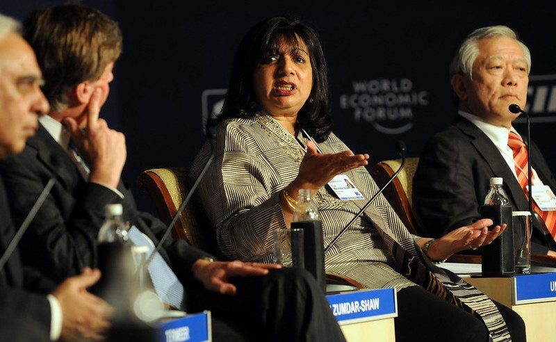 Kiran Mazumdar Shaw wealthy female entrepreneur at WEF