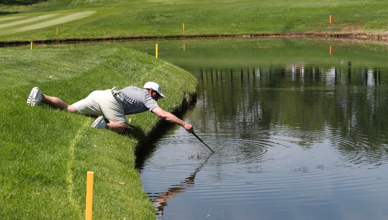 Golf ball diver weird job