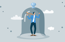 A man looking for signs of career stagnation