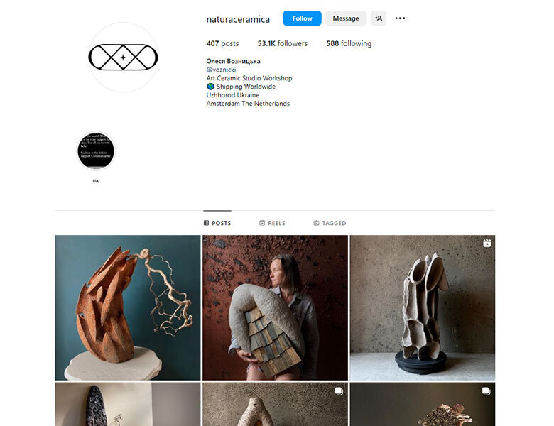 Natura Ceramica Instagram profile