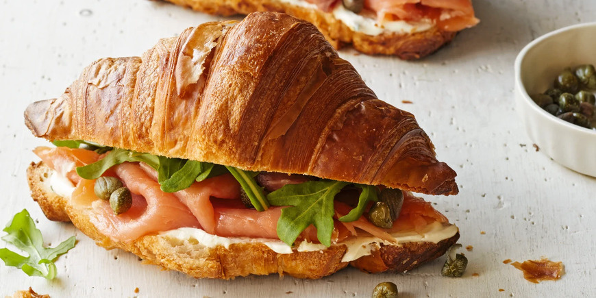 Croissants with smoked salmon