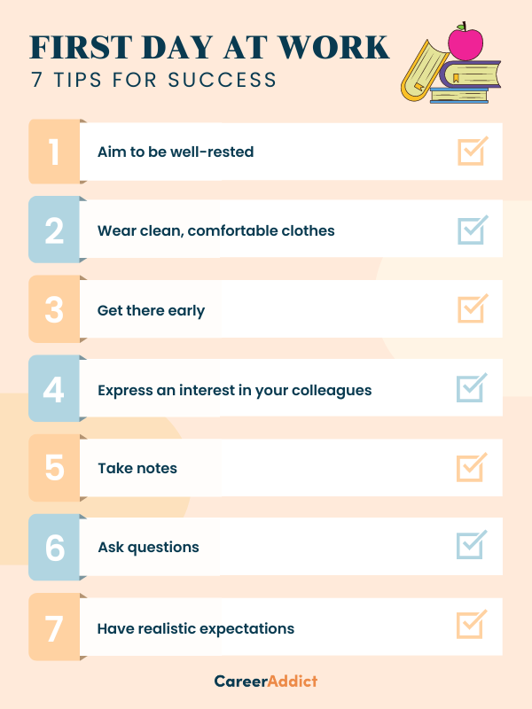 Tips for a great first day at work