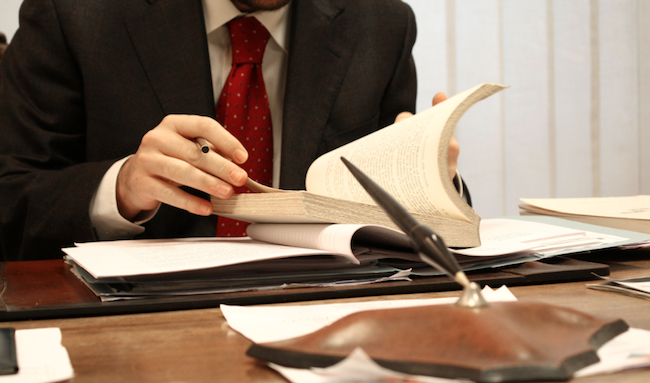 Lawyer working reading