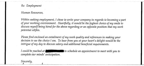 Poetic Cover Letter