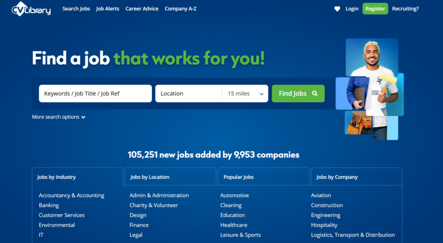 CV library homepage