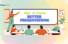a woman pointing on a presentation board