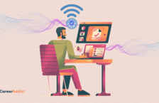 man working on secure computer